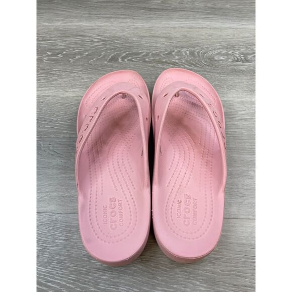 Crocs Baya Women's Sandal Platform Flip Flop Thong Slip-On Rubber 8 Pink Shoes - Picture 4 of 11